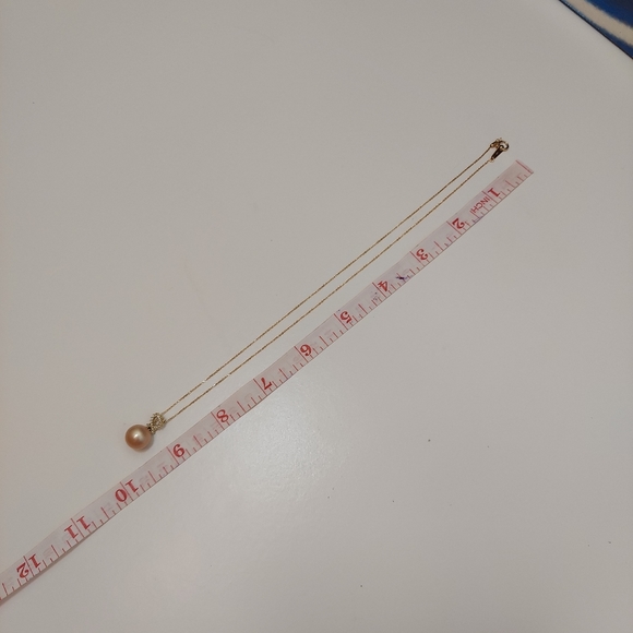 ✨️18k ✨️real Gold chain Pearl Diamond Pendant Necklace - Picture 11 of 14